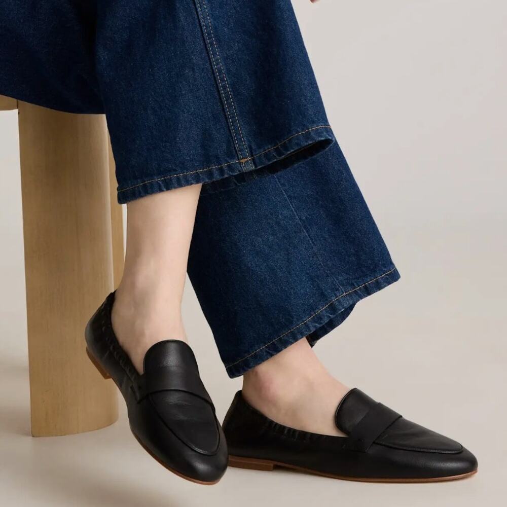 NEW Quince Italian Leather Soft Loafer Black Size 6 Quiet Luxe Minimalist
